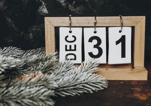 A wooden desktop calendar displaying 